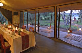 Asilia Africa | Encounter Mara - Dining room at sundown