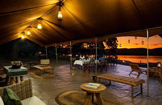 Mana River Camp - Main area at Sunset