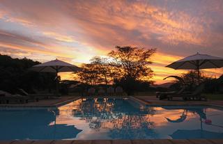 Swimming pool at Sunset from Safari Lodge 