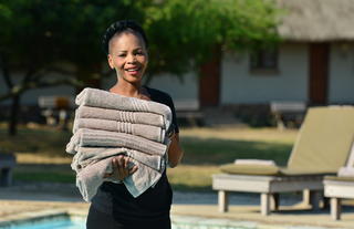 Lovely Lihle Setting up the Pool Area 