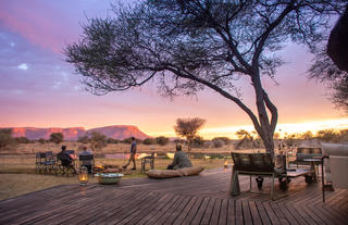 Sundowners and a beautiful view at Explorers Camp