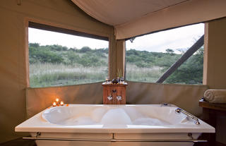 En-suite bathroom inside the 2 sleeper tent