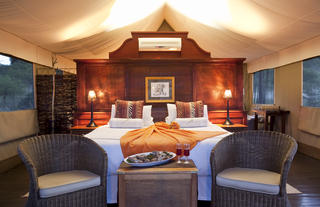Inside our 2 sleeper tents
