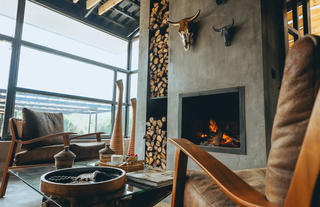 Dining Area Fireplace 