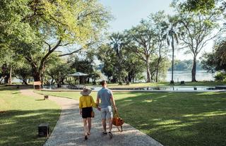 Garden walk, Swimming pool and Zambezi River