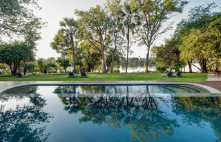 Swimming pool and Zambezi River 