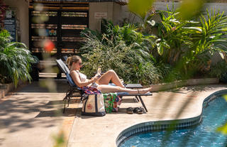 pool sun lounger detail