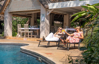 pool sun lounger detail