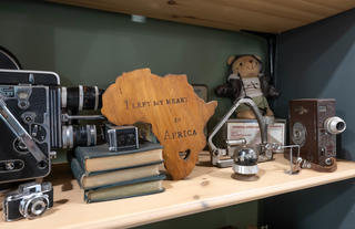 Bookcase detail in the main reception area