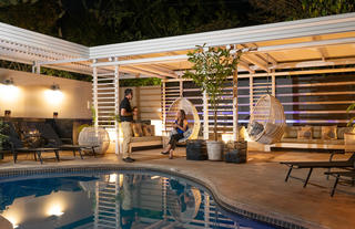 Pamarah at night by the outdoor pool area