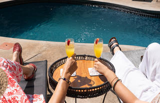 Drinks by the pool