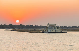 Chobe Princess with Elephant in distance