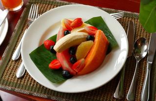 Organic fruits served fresh daily.