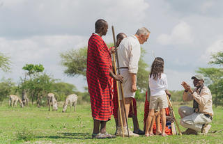 Walking safari with family