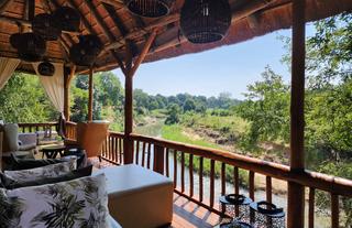 Lounge on the deck at River Lodge 