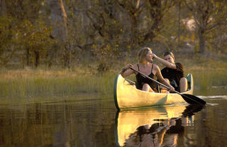 Canoeing at Selinda Explorers Camp