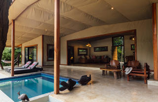 Family house pool area