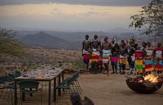 Warriors dancing at the Boma