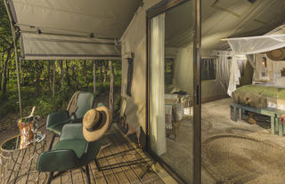 MmaTsebe's Tent: Interior & Private Deck