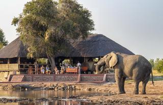 Main lodge view from waterhole