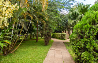 Pathway to guest rooms