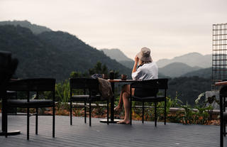 Guest Bird watching at the Silverback Viewing Deck
