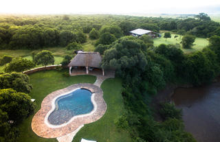 The pool from the air