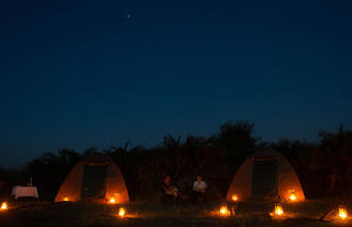 Fly camp at night