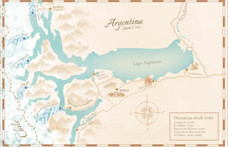 Lake Argentino map & sourrandings