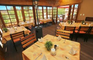Enclosed dining area on patio