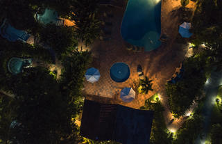 Pool Area at Night 