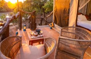 Private Tent balcony overlooking the lagoon