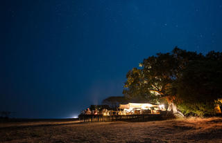 Busanga Plains Camp at night