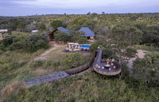 Overhead view of the lodge