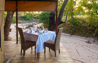 Dining outside the deck of our guest tents