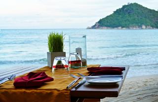 Beach side dining