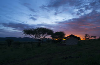 Sunset view from the dining tent