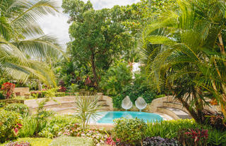 Pool with waterslides