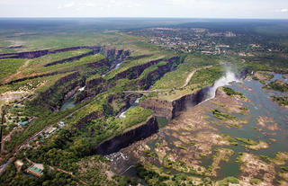 Zambezi basin Vic Falls Aerial