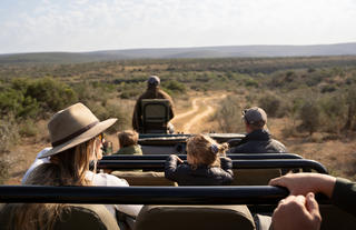 Kids on safari at Kwandwe