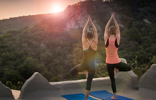 Sunset yoga at Phinda Rock Lodge