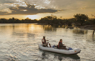 Sunset canoeing 