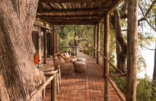 Family Chalet deck overlooking the lagoon