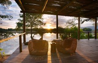 overlooking the lagoon from Chalet deck