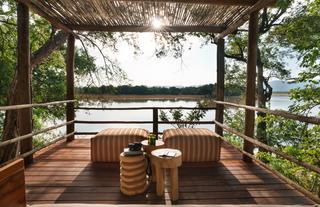 Family Chalet Sala looking across the lagoon