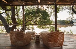 Chalet deck looking out to the lagoon