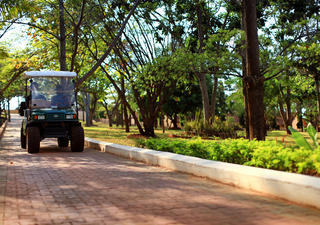 Golf Carts used to escort Guest and Baggage to rooms at Kigoma Hilltop Hotel