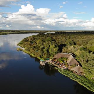 Die Lodge liegt am Okavango-Fluss