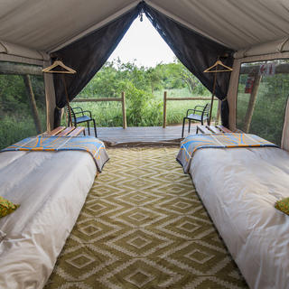 Zululand Lodge jedes Safari-Zelt hat einen Blick auf die Buschvelde