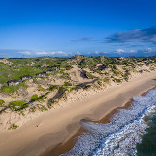 Aerial view of the coast, close to Barra Beach